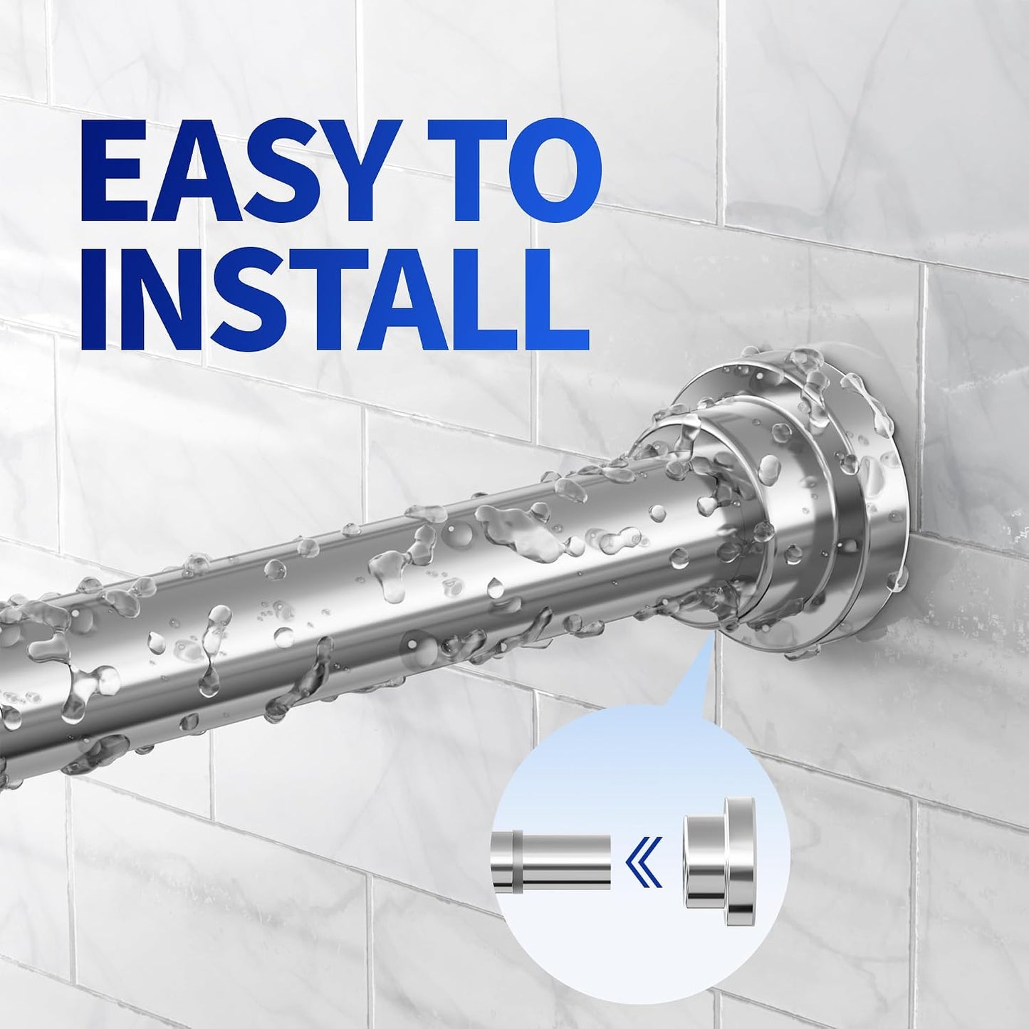 Mcrbeay Shower Curtain Rod, 1" Diameter Heavy Duty Tension Shower Rod | Adjustable 28-74 inch Non Slip No Drill Spring Tension Rod For Bathroom, Shower Stall, No Rust, Bronze