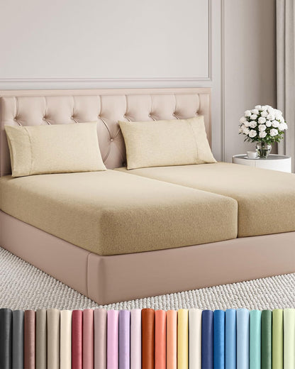 Twin XL 3 Piece Sheet Set - College Dorm Room Essentials - White | Deep Pocket Bed Sheets for Women, Men, Teens & Students, Soft, Cooling, Breathable & Wrinkle Free, Oeko-Tex Bed Sheet Set