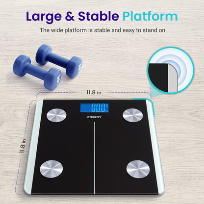 Etekcity Smart Scale for Body Weight, Body Fat and BMI, FSA Eligible | HSA Eligible, Bathroom Scale with Muscle Mass, Accurate Bluetooth App Sync, LED Display and Tempered Glass