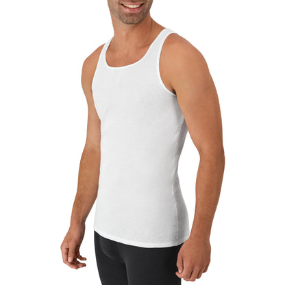 Hanes Men's Tank Undershirt Pack, Cotton Tank Undershirt, Moisture-Wicking, Breathable, White or Grey/Black, Multi-Pack
