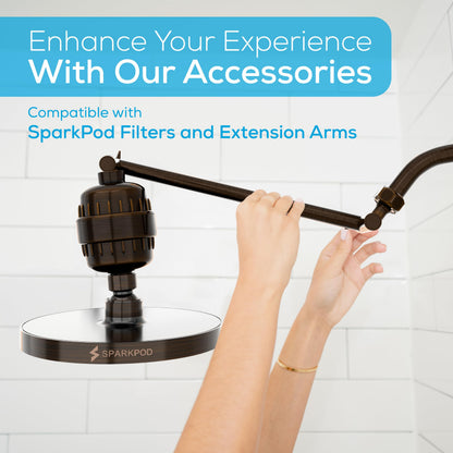 SparkPod Rain Shower Head, 6 Inch Round, Luxury Polished Chrome Finish | High Pressure Shower Heads, 90 Nozzles, Adjustable Showerhead, No Tools Needed, Universal Connection