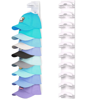 Hat Organizer for Baseball Caps 2Pack, Hat Rack for Wall with Strong Adhesive Hold up to 20 Hats, Hat Hanger Holder Display for Door Closet, Cap Organizer Storage Multilayer Two Mounting Option(Black)