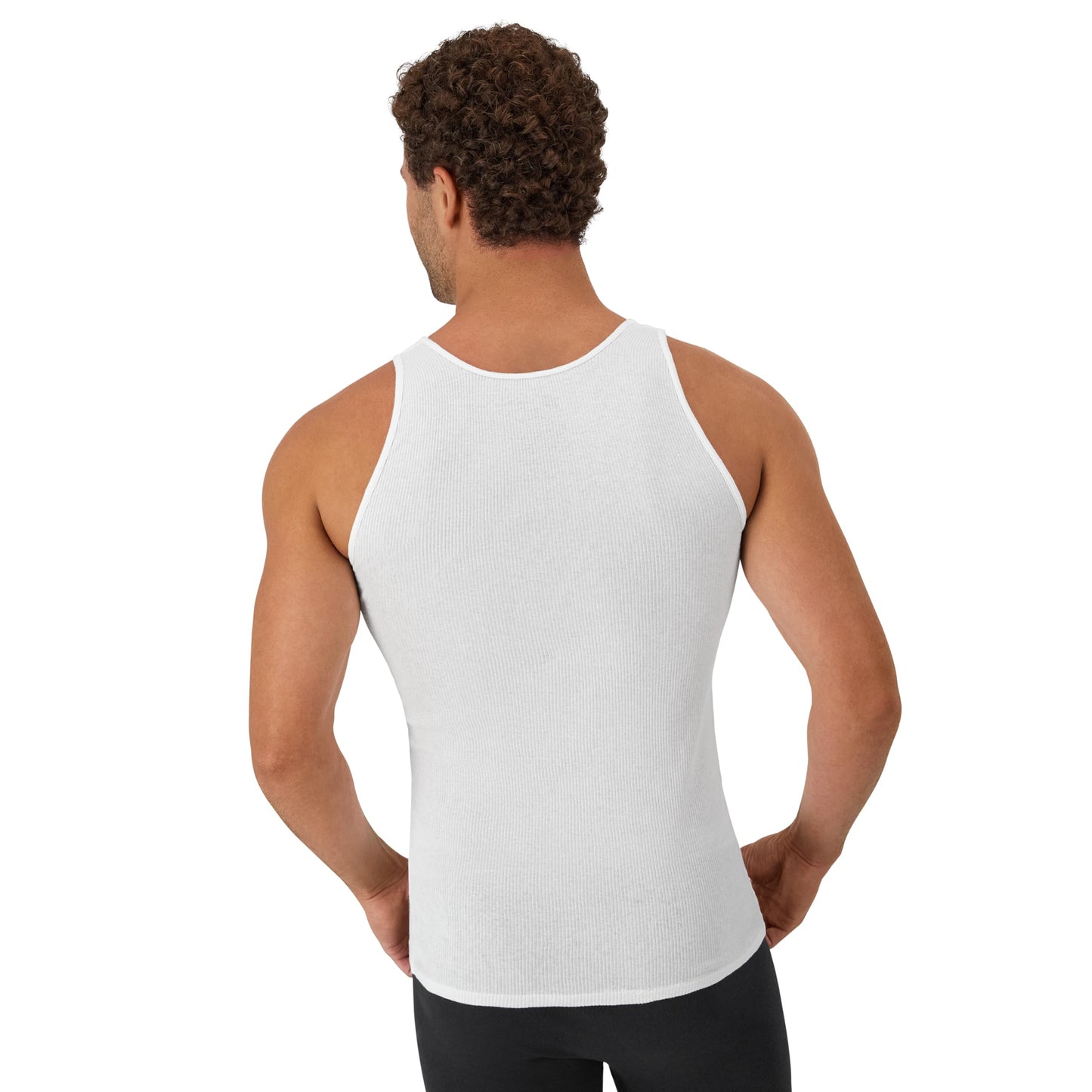 Hanes Men's Tank Undershirt Pack, Cotton Tank Undershirt, Moisture-Wicking, Breathable, White or Grey/Black, Multi-Pack