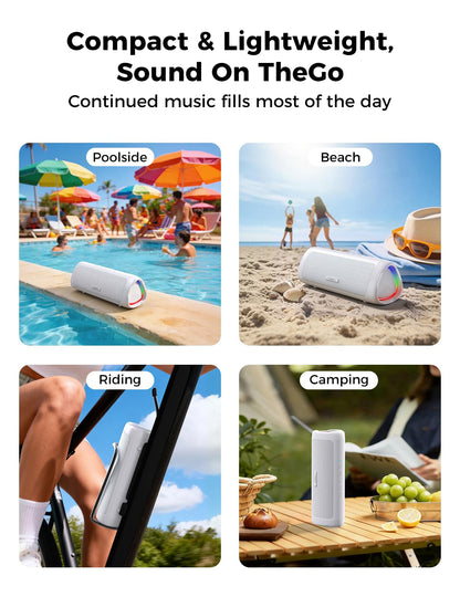 Bluetooth Speaker, 20W HD Sound, Portable Wireless, IPX5 Waterproof, Up to 24H Playtime, TWS Pairing, for Home/Party/Outdoor/Camping/Beach Essentials, Electronic Gadgets, Birthday Gift (Black)
