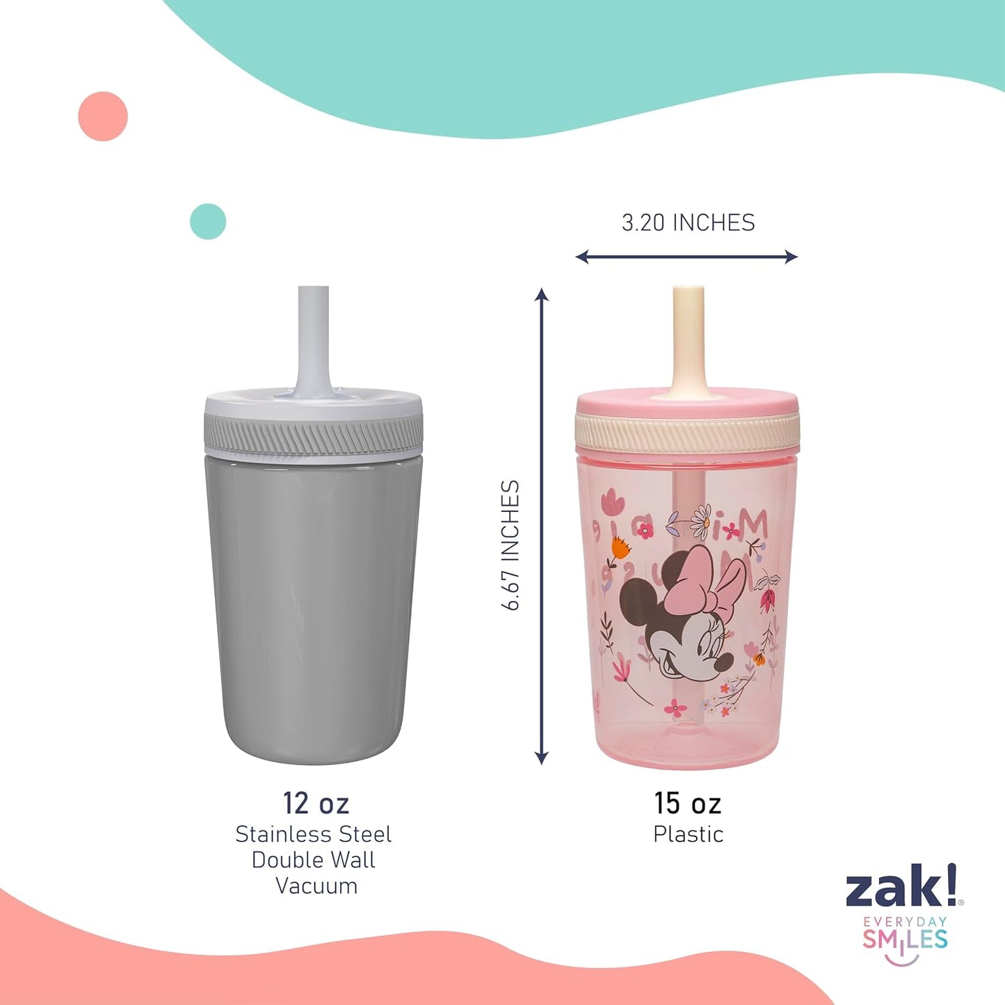 Zak Designs Sesame Street Kelso Toddler Tumblers For Travel or At Home, 15oz 2-Pack Durable Plastic Sippy Cups With Leak-Proof Design is Perfect For Kids (Elmo and Cookie Monster)