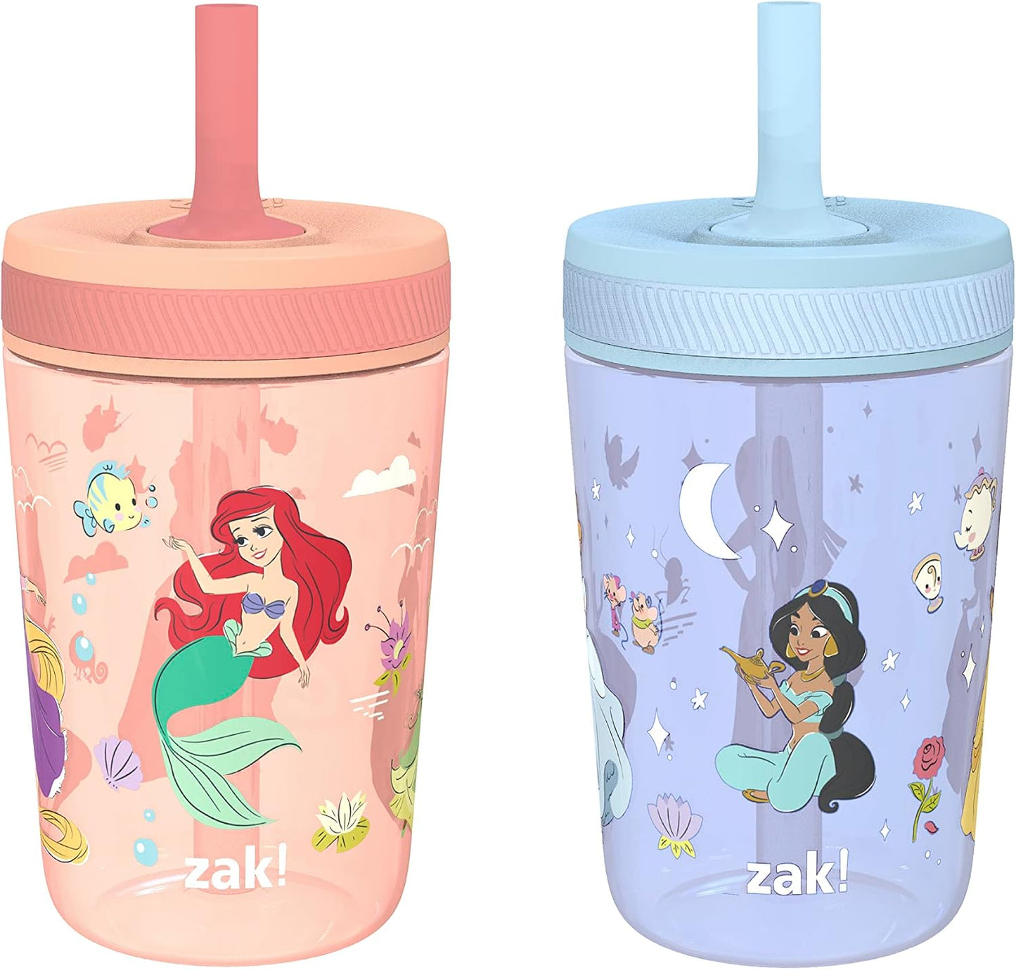 Zak Designs Sesame Street Kelso Toddler Tumblers For Travel or At Home, 15oz 2-Pack Durable Plastic Sippy Cups With Leak-Proof Design is Perfect For Kids (Elmo and Cookie Monster)