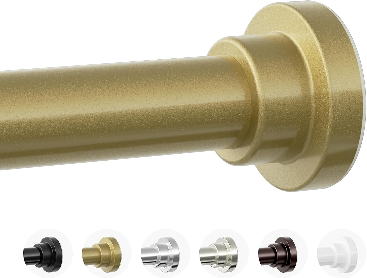 Mcrbeay Shower Curtain Rod, 1" Diameter Heavy Duty Tension Shower Rod | Adjustable 28-74 inch Non Slip No Drill Spring Tension Rod For Bathroom, Shower Stall, No Rust, Bronze