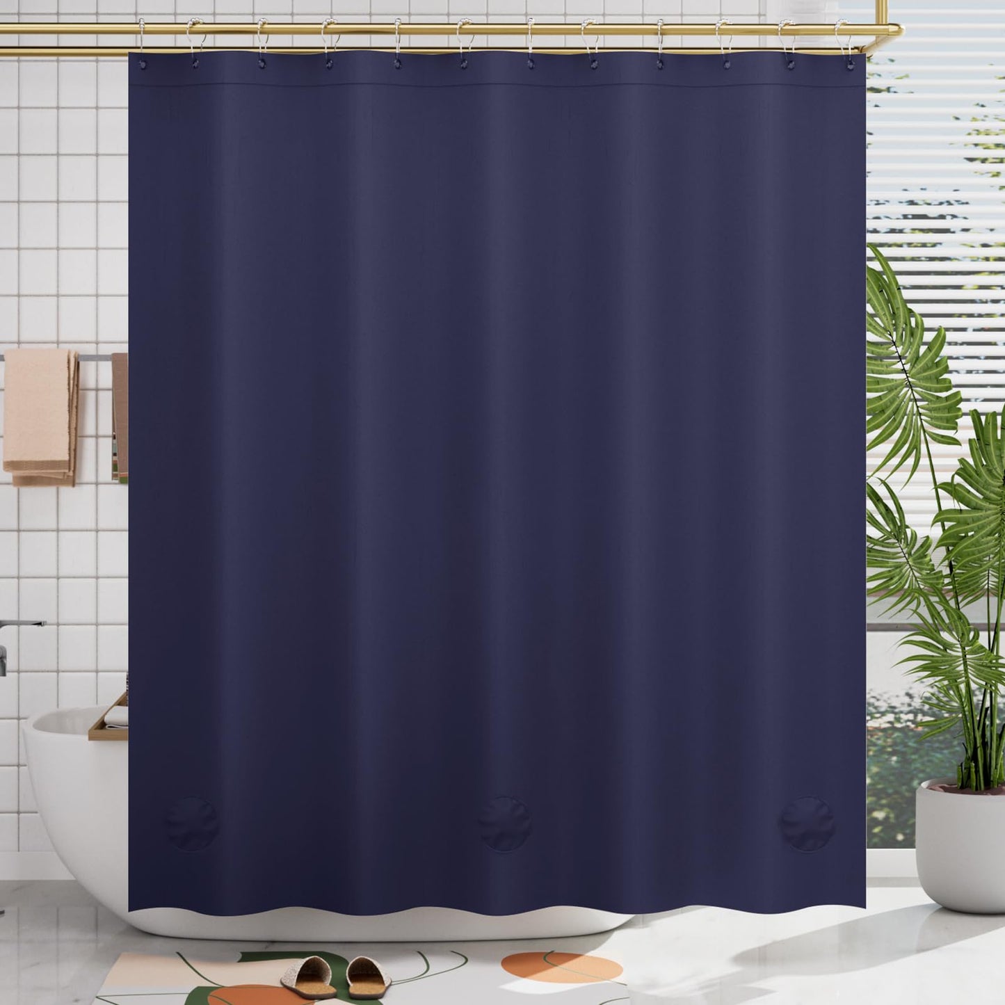 AmazerBath Plastic Shower Curtain Clear Premium PEVA, Clear Shower Curtain Heavy Duty 8G, Weighted Shower Curtains for Bathroom Accessories with 3 Big Stones and 12 Rustproof Grommets, 72x72 Inches