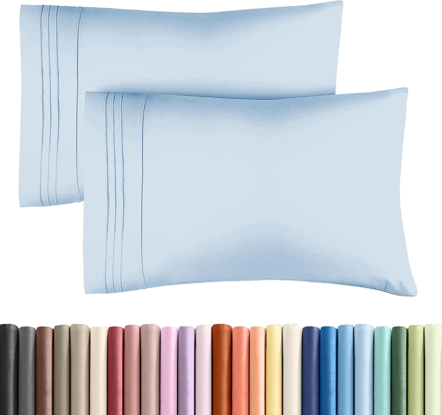 King Pillow Cases Set of 2 - Ultra Soft Cozy Pillowcase Covers - White | Hotel Quality, Comfortable Bedding for Women, Men, Kids & Teens, Machine Washable Pillow Protectors, 2 Piece Set, King Size