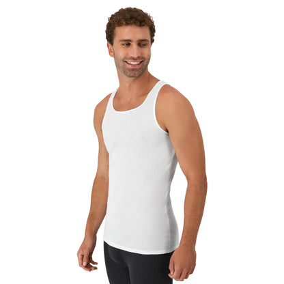 Hanes Men's Tank Undershirt Pack, Cotton Tank Undershirt, Moisture-Wicking, Breathable, White or Grey/Black, Multi-Pack