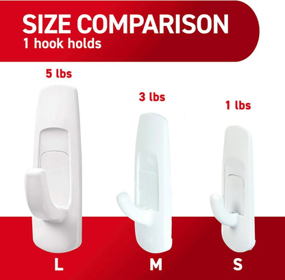 Command Large Utility Hooks, 7-Hooks, 12-Strips, Organize Damage-Free | Damage-Free Hanging Wall Hooks with Adhesive Strips, No Tools Adhesive Hooks for Hanging Decor, Holds up to 5 lb