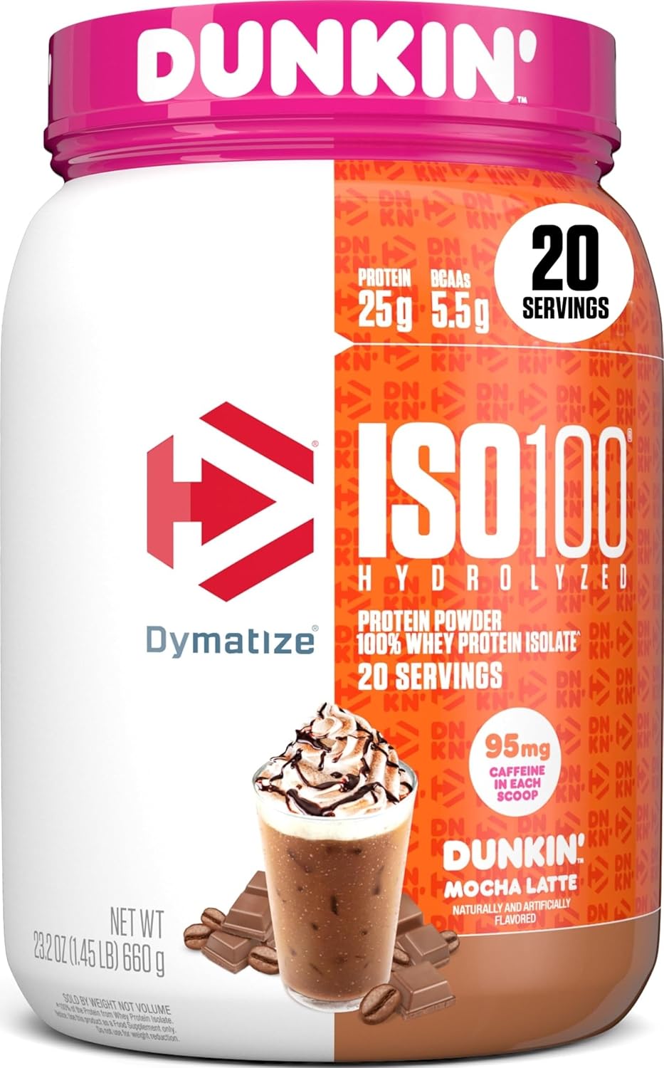 Dymatize ISO100 Protein Powder, 100% Whey Isolate, Cookies & Cream | 25g Protein, Hydrolyzed, Fast-Absorbing, Supports Muscle Health, 5.5g BCAAs, Gluten-Free, 20 Servings, 1.3 lb