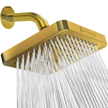 SparkPod Rain Shower Head, 6 Inch Round, Luxury Polished Chrome Finish | High Pressure Shower Heads, 90 Nozzles, Adjustable Showerhead, No Tools Needed, Universal Connection