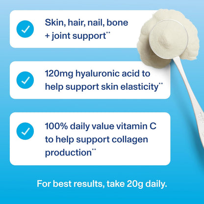 Vital Proteins Collagen Peptides Powder Advanced, Unflavored, 20oz | Hyaluronic Acid & Vitamin C, Supports Hair Skin & Nails, Collagen Peptides, 27 Servings