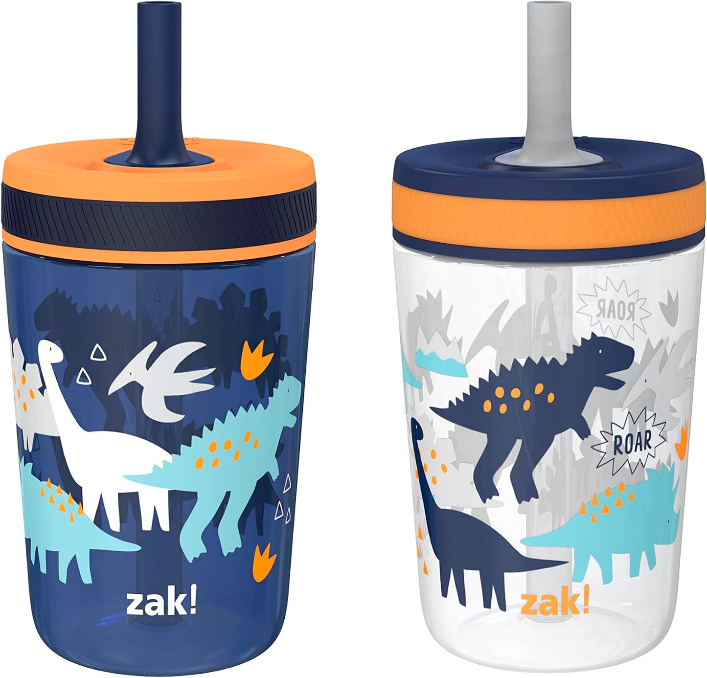 Zak Designs Sesame Street Kelso Toddler Tumblers For Travel or At Home, 15oz 2-Pack Durable Plastic Sippy Cups With Leak-Proof Design is Perfect For Kids (Elmo and Cookie Monster)