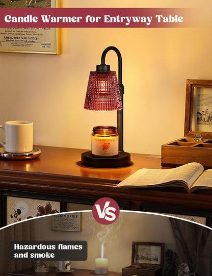 Candle Warmer Lamp with Timer Home Decor Birthday Gifts for Women | Dimmable Candle Warmer for Jar Candles, Height Adjustable Wax Melts Warmer,Room Decor House Warming Gifts New
