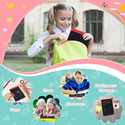 Zonon 4 Pcs LCD Writing Tablet for Kids, 8.5 Inch Colorful Toddler Doodle Board Tablet, Reusable Electronic LCD Writing Board for Boys Girls Age 3-8 Birthday Gifts(Blue, Red, Green, Pink)