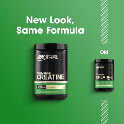 Optimum Nutrition Creatine, Micronized Creatine Monohydrate Powder, Supports Strength & Recovery, Banned Substance Tested, Unflavored, 5g per Serving, 60 Servings | 5g Micronized Creatine Monohydrate Powder Per Serving, Supports Muscle Strength & Power, E