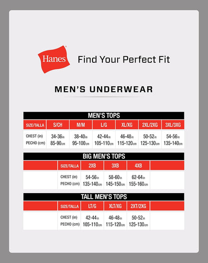 Hanes Men's Tank Undershirt Pack, Cotton Tank Undershirt, Moisture-Wicking, Breathable, White or Grey/Black, Multi-Pack