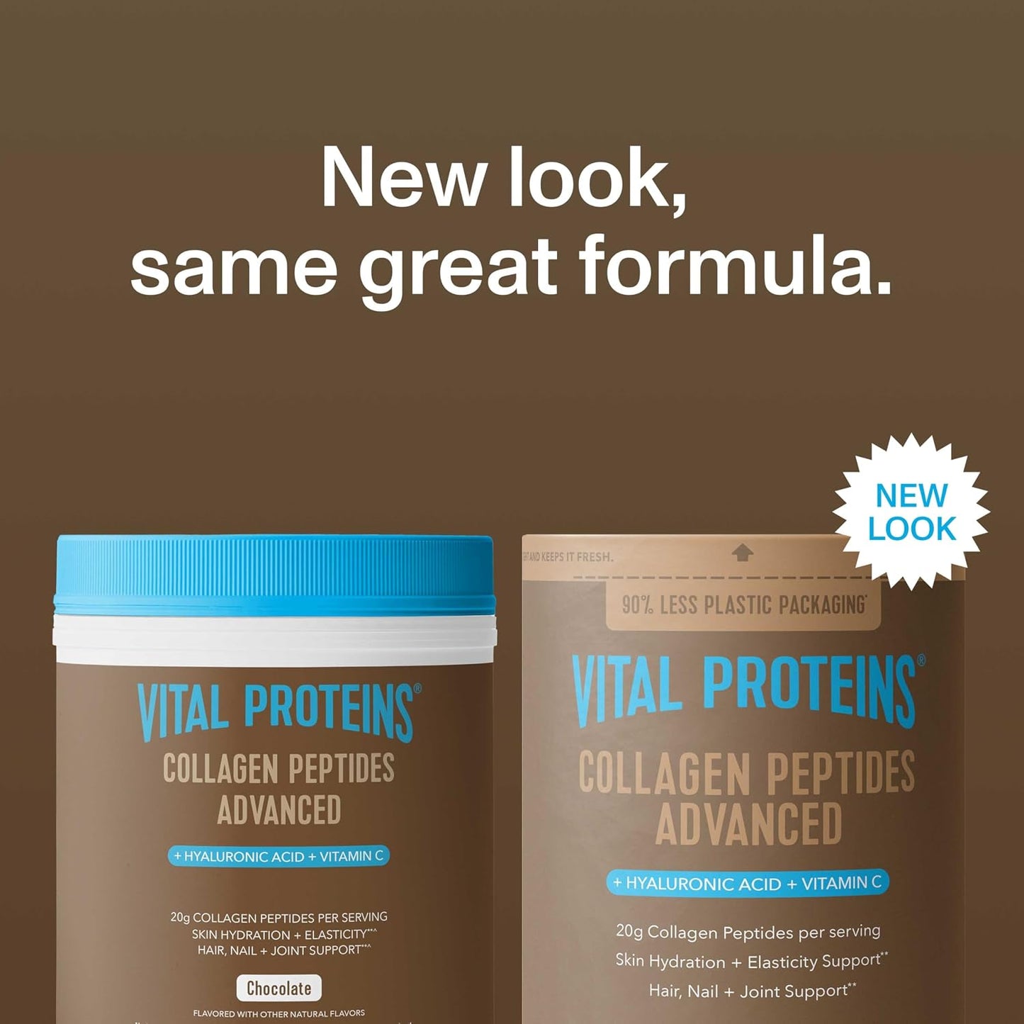 Vital Proteins Collagen Peptides Powder Advanced, Unflavored, 20oz | Hyaluronic Acid & Vitamin C, Supports Hair Skin & Nails, Collagen Peptides, 27 Servings