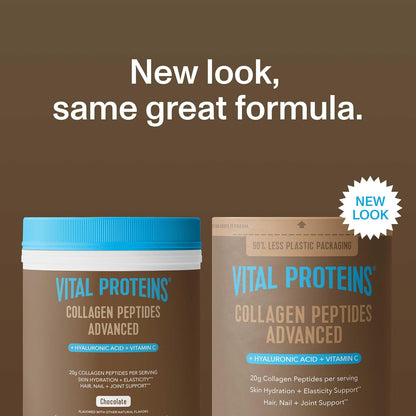 Vital Proteins Collagen Peptides Powder Advanced, Unflavored, 20oz | Hyaluronic Acid & Vitamin C, Supports Hair Skin & Nails, Collagen Peptides, 27 Servings