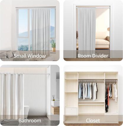 Mcrbeay Shower Curtain Rod, 1" Diameter Heavy Duty Tension Shower Rod | Adjustable 28-74 inch Non Slip No Drill Spring Tension Rod For Bathroom, Shower Stall, No Rust, Bronze