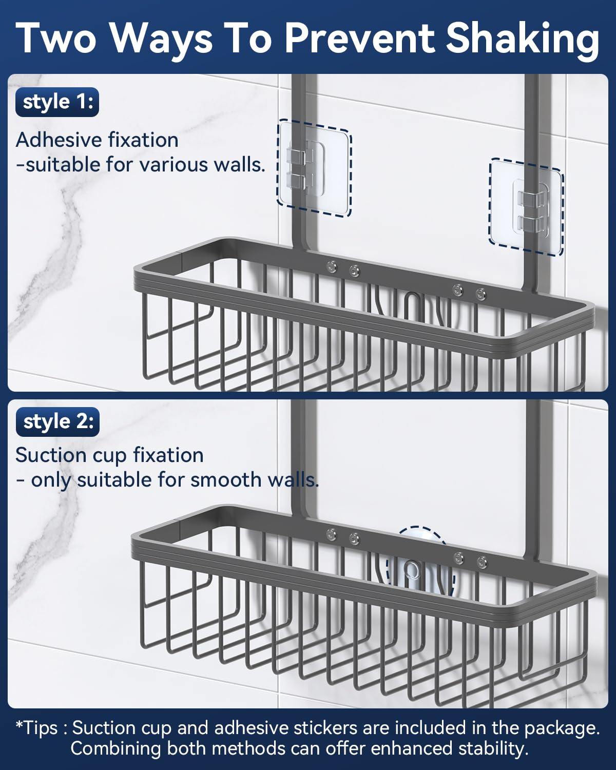 Never Rust Shower Caddy Hanging, Aluminum Shower Racks for Inside Shower, 3-Tier Shower Organizer Hanging Over Shower Head with Hooks and Soap Holder, Rose Gold