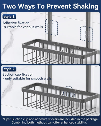 Never Rust Shower Caddy Hanging, Aluminum Shower Racks for Inside Shower, 3-Tier Shower Organizer Hanging Over Shower Head with Hooks and Soap Holder, Rose Gold