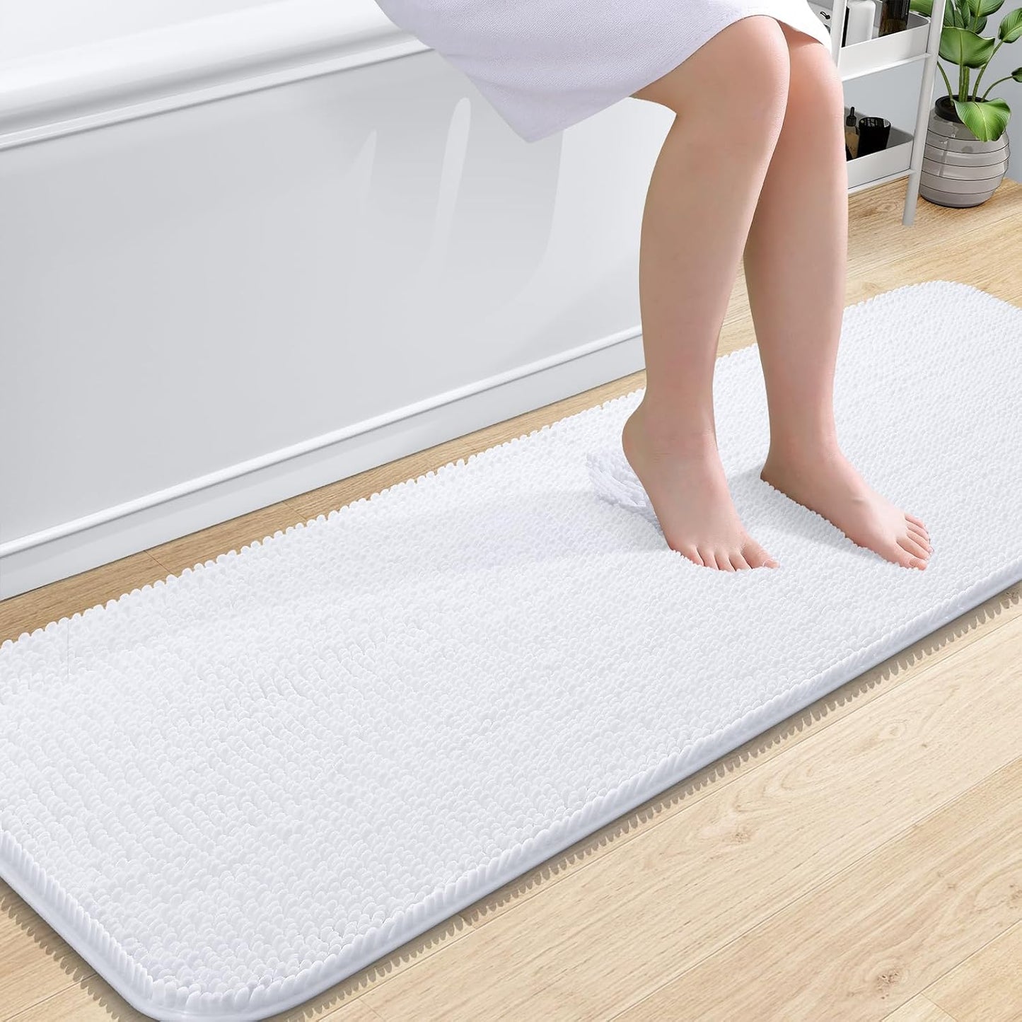 OLANLY Bathroom Rugs 30x20, Extra Soft Absorbent Chenille Bath Rugs | Grey, Quick-Drying Rubber Backing, Machine Washable Bath Mat for Bathroom Floor, Tub and Shower, Home Decor Accessories