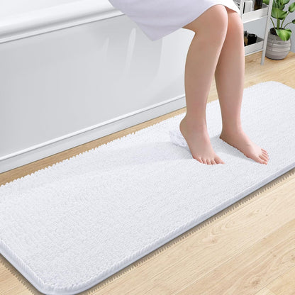 OLANLY Bathroom Rugs 30x20, Extra Soft Absorbent Chenille Bath Rugs | Grey, Quick-Drying Rubber Backing, Machine Washable Bath Mat for Bathroom Floor, Tub and Shower, Home Decor Accessories