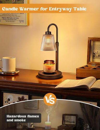 Candle Warmer Lamp with Timer Home Decor Birthday Gifts for Women | Dimmable Candle Warmer for Jar Candles, Height Adjustable Wax Melts Warmer,Room Decor House Warming Gifts New