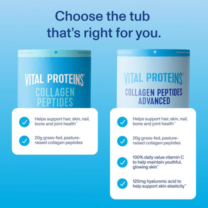 Vital Proteins Collagen Peptides Powder, Unflavored, 9.33oz | Grass-Fed Collagen Peptides, Supports Hair Skin & Nails, Bones & Joints, 13 Servings