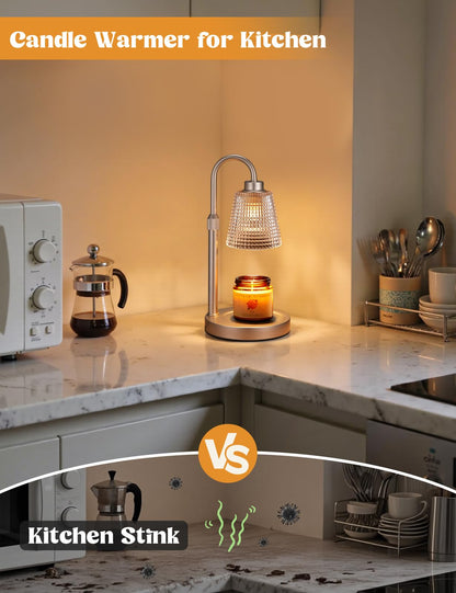 Candle Warmer Lamp with Timer Home Decor Birthday Gifts for Women | Dimmable Candle Warmer for Jar Candles, Height Adjustable Wax Melts Warmer,Room Decor House Warming Gifts New