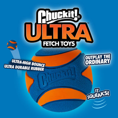 Chuckit! Ultra Ball Dog Toy, Durable Rubber, Medium 2.5-in, 2 Pack | Made from Durable Rubber with an Extra-Thick Core, This Bouncy Fetch Ball Floats in Water for Lasting Games of Fetch