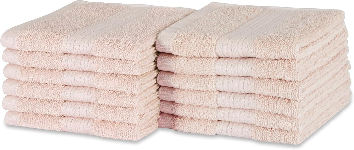 Amazon Basics 6-Piece Oversized Fade-Resistant Towel Set, 100% Cotton, Highly Absorbent, Soft, Teal, 2 Bath Towels, 2 Hand Towels, 2 Washcloths