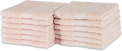 Amazon Basics 6-Piece Oversized Fade-Resistant Towel Set, 100% Cotton, Highly Absorbent, Soft, Teal, 2 Bath Towels, 2 Hand Towels, 2 Washcloths