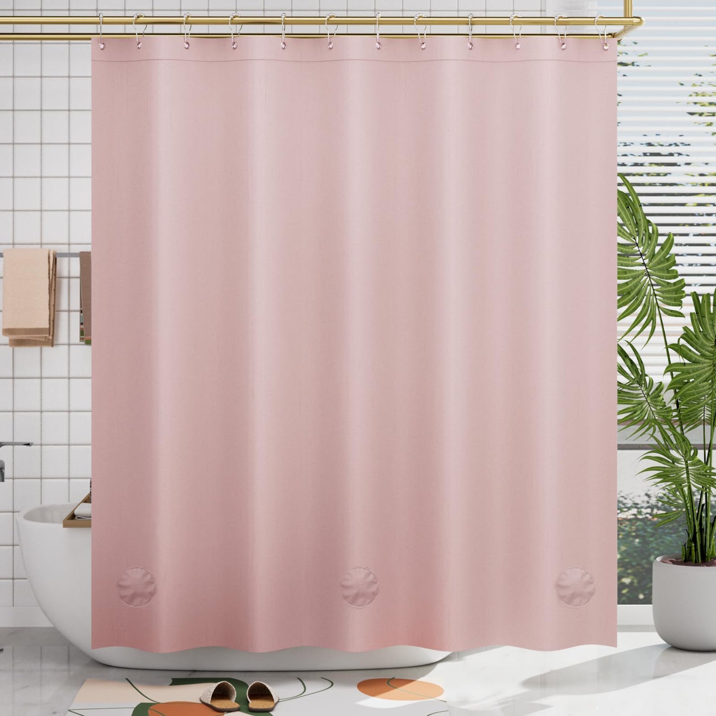 AmazerBath Plastic Shower Curtain Clear Premium PEVA, Clear Shower Curtain Heavy Duty 8G, Weighted Shower Curtains for Bathroom Accessories with 3 Big Stones and 12 Rustproof Grommets, 72x72 Inches