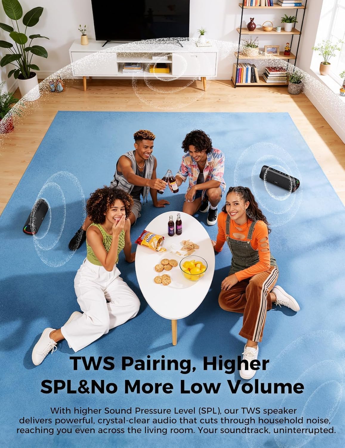 Bluetooth Speaker, 20W HD Sound, Portable Wireless, IPX5 Waterproof, Up to 24H Playtime, TWS Pairing, for Home/Party/Outdoor/Camping/Beach Essentials, Electronic Gadgets, Birthday Gift (Black)