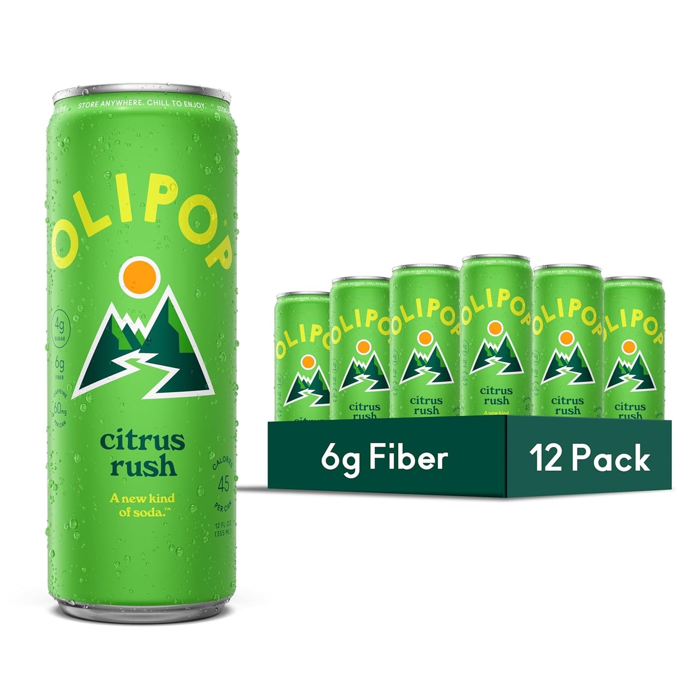 OLIPOP 6g Fiber Prebiotic Soda, Classic Grape, 12 fl oz, 12Pack Skinny | Shelf Stable Prebiotic Soda (Skinny), 6g Fiber, 5g Sugar, Digestive Health Support, Prebiotics & Botanicals, Gluten Free