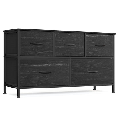 SONGMICS BELLAH Collection - Dresser for Bedroom, Chest of Drawers, Storage Organizer Unit, Closet, Entryway, Steel, 4 Drawers, Modern, Ink Black and Ebony Black ULGS314B01S