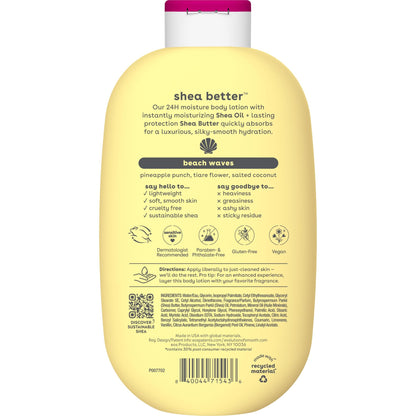 eos Shea Better Body Lotion- Vanilla Cashmere, 24-Hour Moisture, 16 fl oz