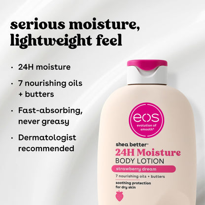 eos Shea Better Body Lotion- Vanilla Cashmere, 24-Hour Moisture, 16 fl oz