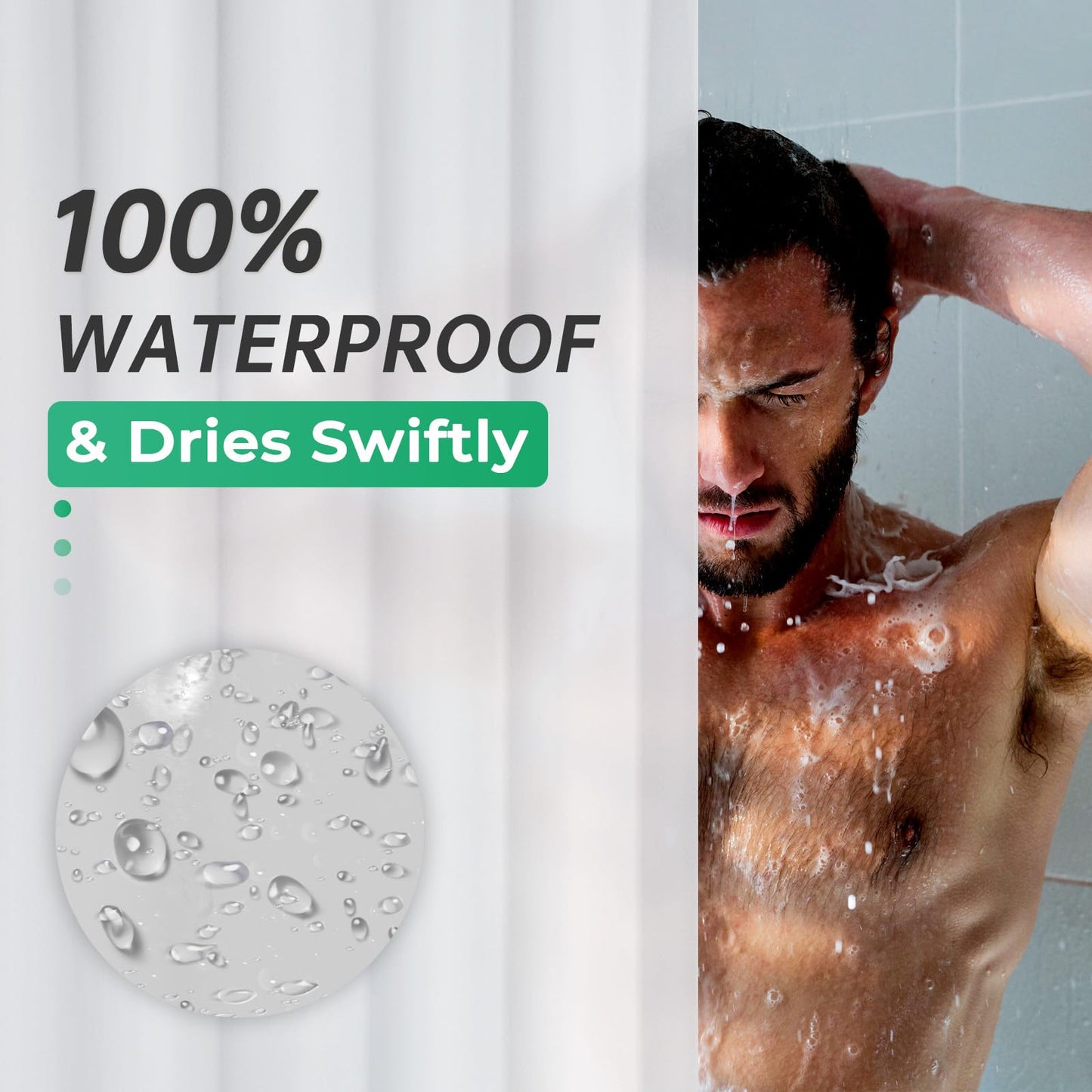 AmazerBath Plastic Shower Curtain Clear Premium PEVA, Clear Shower Curtain Heavy Duty 8G, Weighted Shower Curtains for Bathroom Accessories with 3 Big Stones and 12 Rustproof Grommets, 72x72 Inches