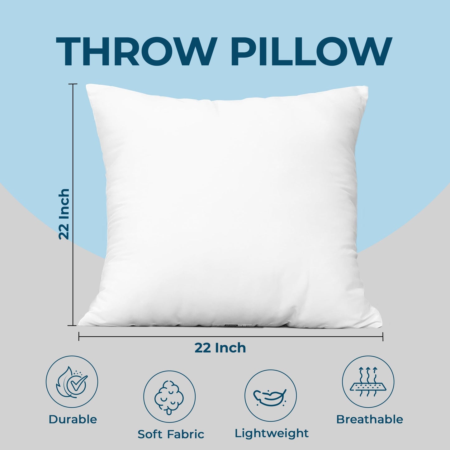 Utopia Bedding Throw Pillows, Decorative 18x18 Pillow Inserts, Set of 4 | Down alternative pillow insert with plush fluffy fill for beds sofas couches and chairs. Suitable for indoor outdoor use.