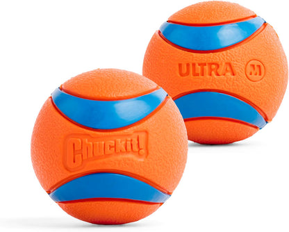 Chuckit! Ultra Ball Dog Toy, Durable Rubber, Medium 2.5-in, 2 Pack | Made from Durable Rubber with an Extra-Thick Core, This Bouncy Fetch Ball Floats in Water for Lasting Games of Fetch