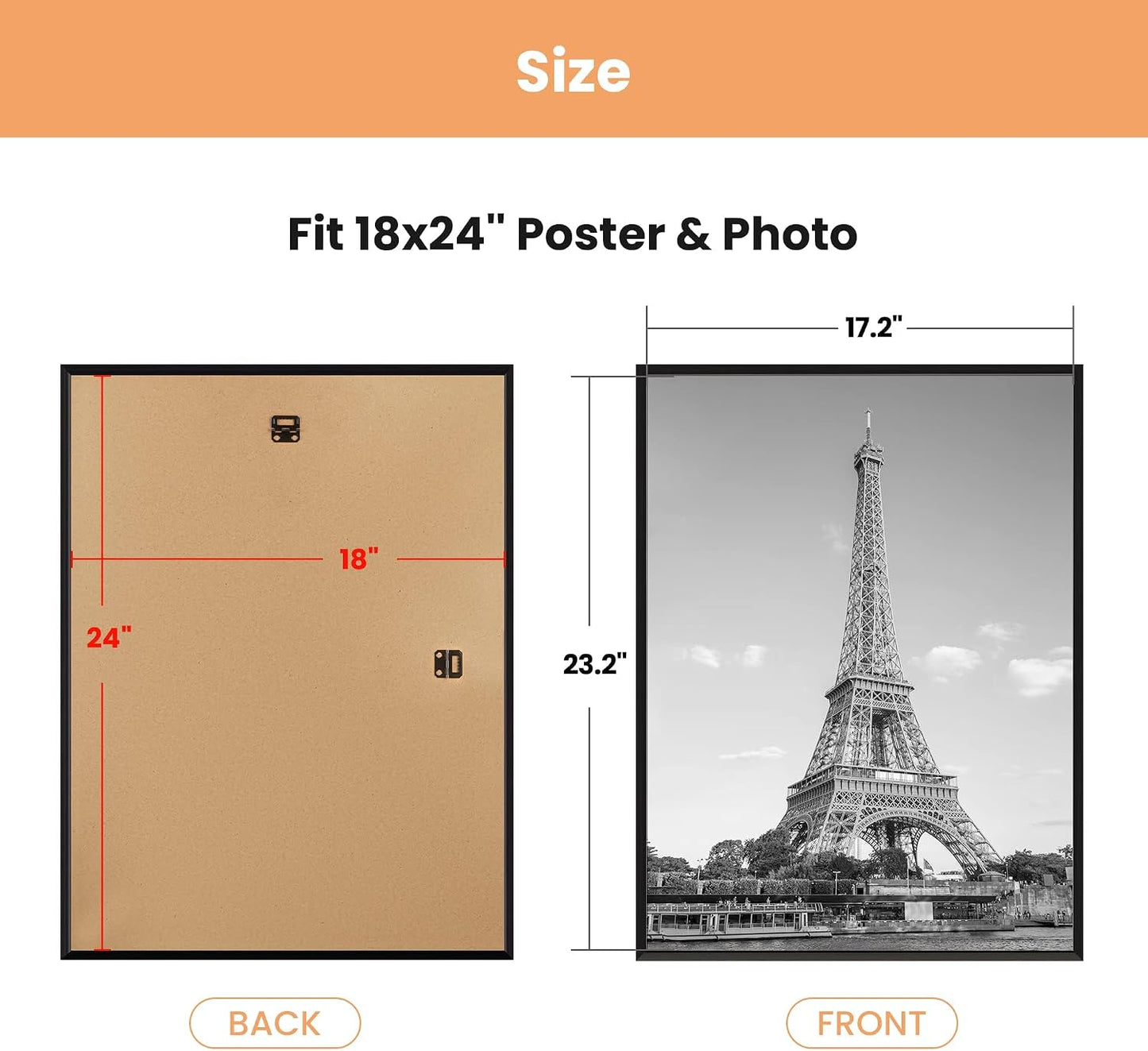 upsimples 12x16 Poster Frame, Easy Slide-In Assembly, Black, 3 Pack | Gallery Wall 12 x 16 Picture Frames Set for Family, Wedding, Christmas, Easy to Change Photos