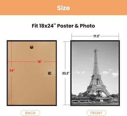 upsimples 12x16 Poster Frame, Easy Slide-In Assembly, Black, 3 Pack | Gallery Wall 12 x 16 Picture Frames Set for Family, Wedding, Christmas, Easy to Change Photos