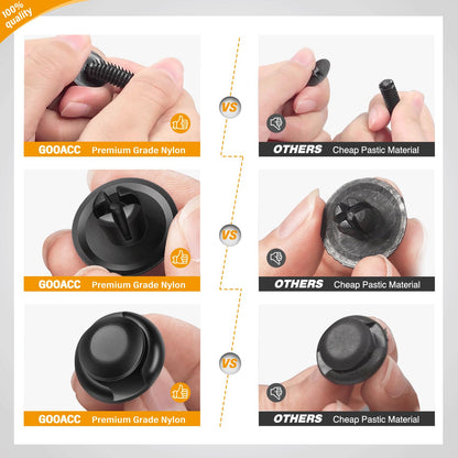 GOOACC 240PCS Bumper Retainer Clips Car Plastic Rivets Fasteners Push Retainer Kit 12 Popular Sizes Auto Push Pin Rivets Set -Door Trim Panel Fender Clips for GM Ford Toyota Honda Chrysler