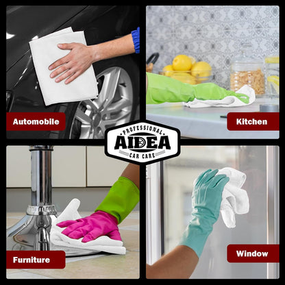 AIDEA Microfiber Cleaning Cloth-50PK, Microfiber Towels for Cars, 12×12" | Premium Wash Cloths, Dusting Cloth Cleaning Rags, Absorbent Towels for SUVs, House, Kitchen, Window, Cleaning Supplies