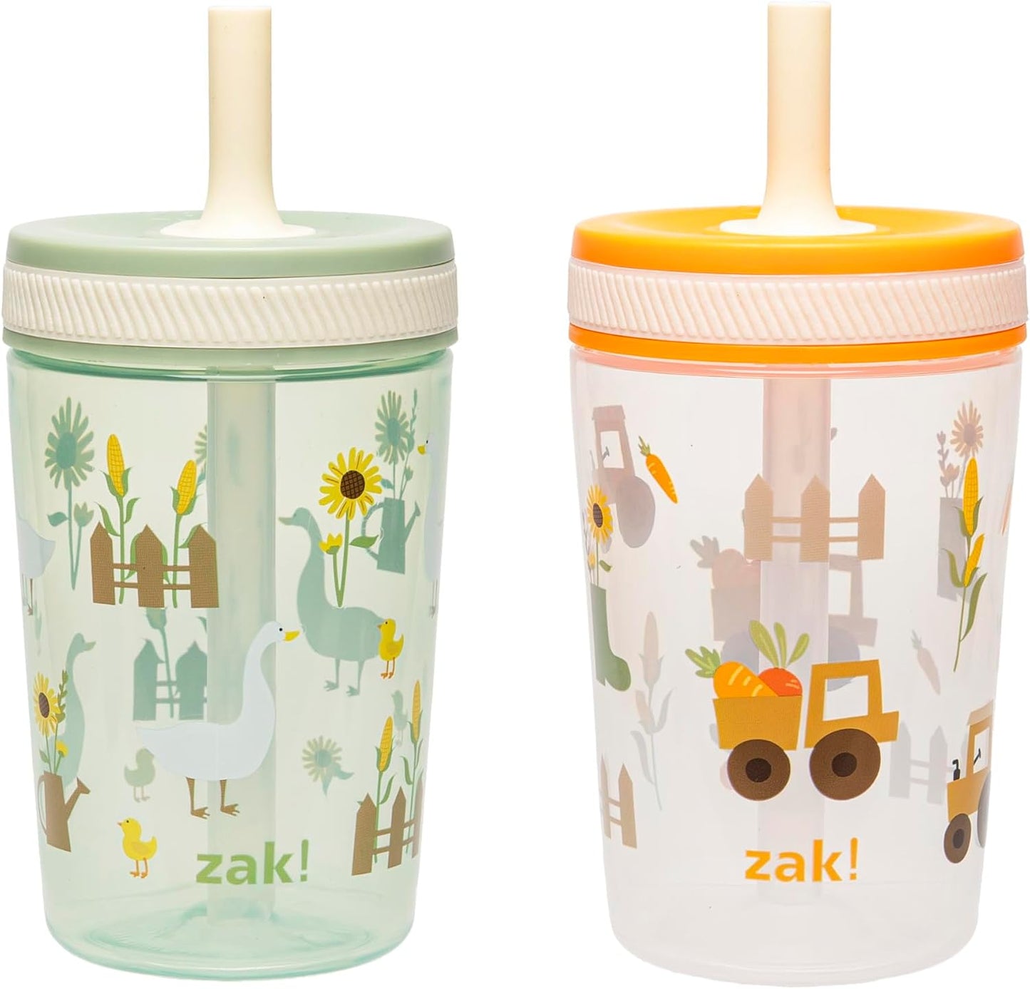 Zak Designs Sesame Street Kelso Toddler Tumblers For Travel or At Home, 15oz 2-Pack Durable Plastic Sippy Cups With Leak-Proof Design is Perfect For Kids (Elmo and Cookie Monster)
